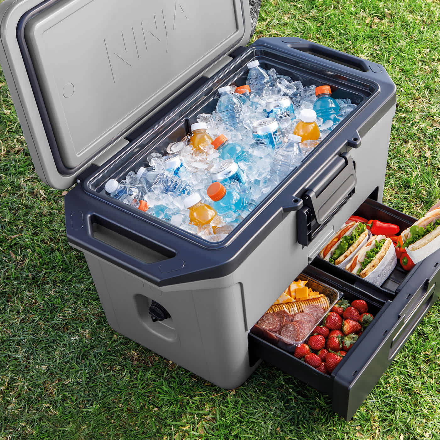 Ghiacciaia rigida Ninja FrostVault 28L con coperchio in grigio